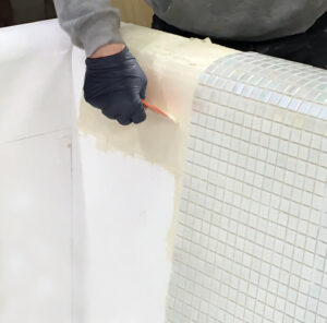 ARDEX X 60 PU FLEX - application on Fibreglass GRP